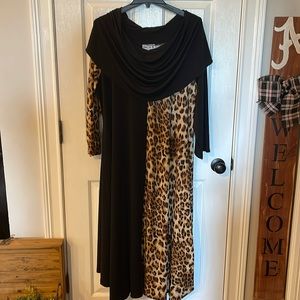 Black and leopard dress